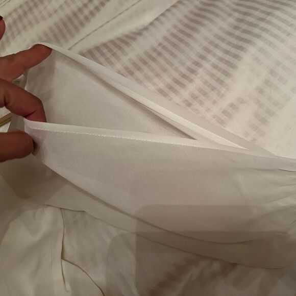 Zara size small white halter top style blouse with sheer sleeves - Picture 5 of 6